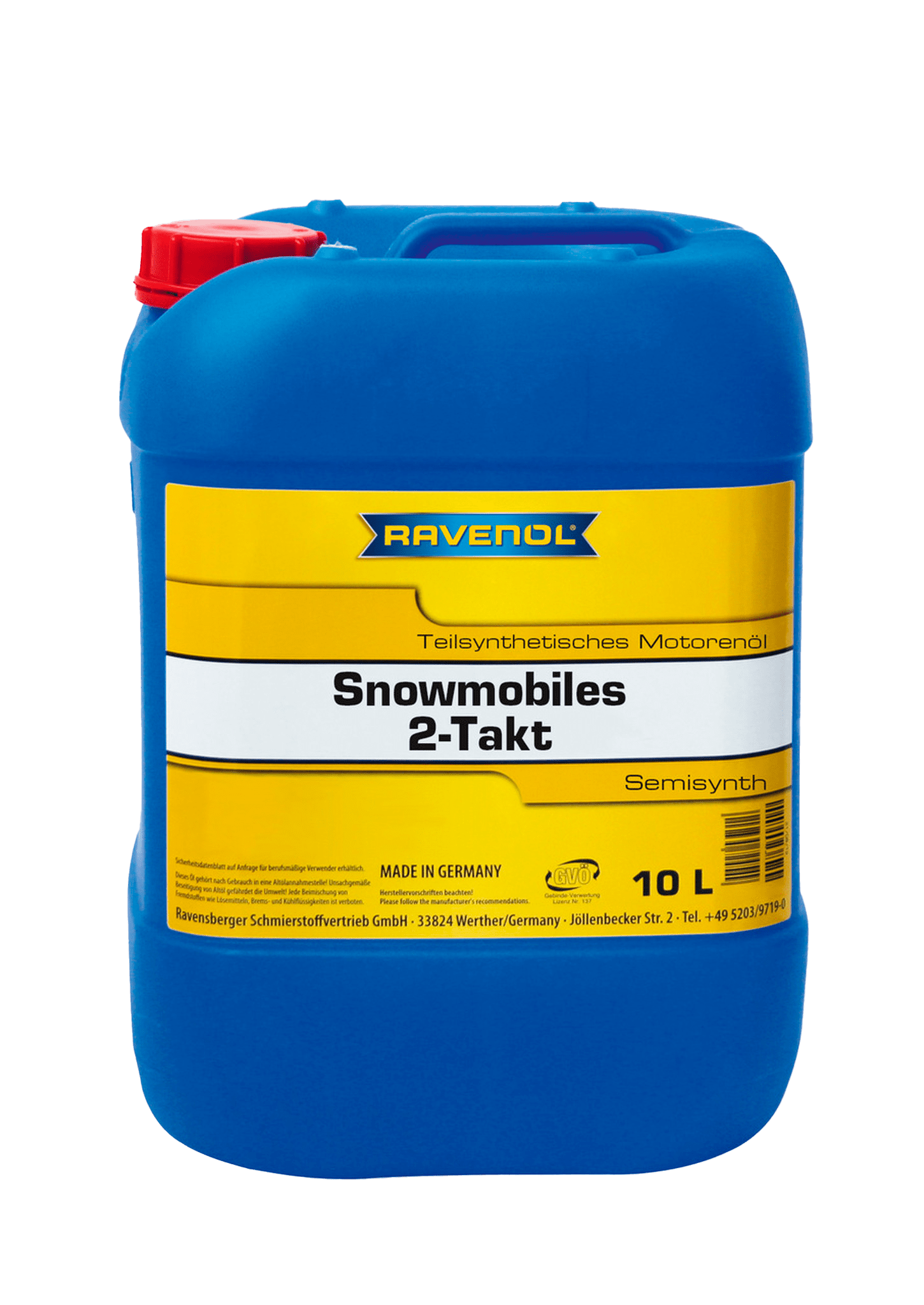 Моторное масло Ravenol SNOWMOBILES Teilsynth. 2-Takt, 10л
